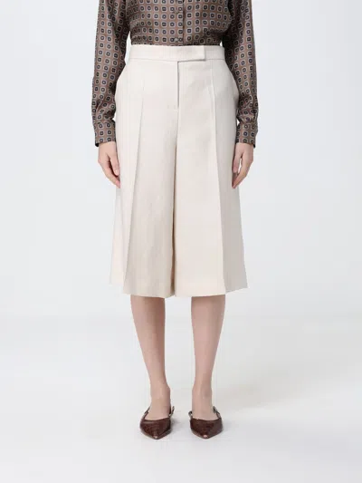 Max Mara Classic Knee-length Linen Shorts For Women In Neutral