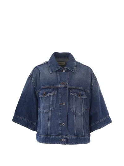Max Mara Short-sleeve Denim Jacket In Blue