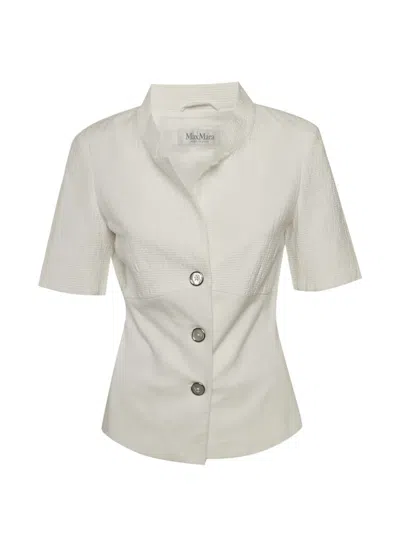 Pre-owned Max Mara Short-sleeve Panelled Top In Neutral