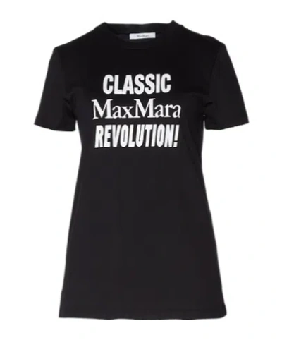 Max Mara Short-sleeve Printed T-shirt In Black