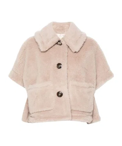 Max Mara Short-sleeved Casual Jacket In Nude
