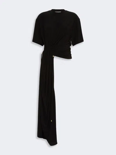 Max Mara Short-sleeved Draped Jersey Top In Black