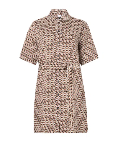 Max Mara Short-sleeved Dress In Brown