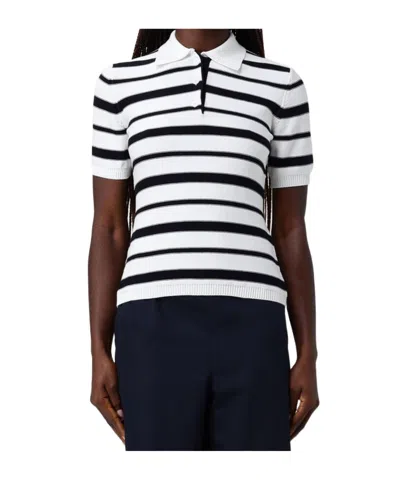 Max Mara Short-sleeved Knit Polo Shirt In Multi