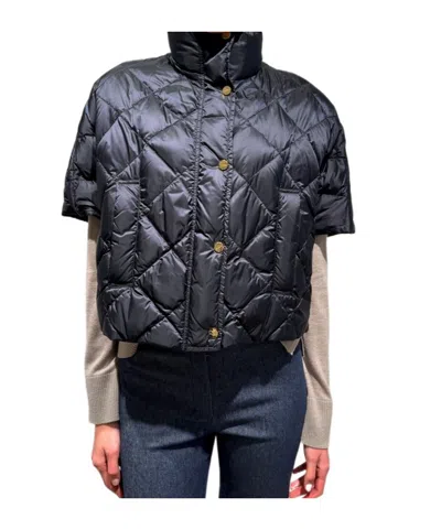 Max Mara Short-sleeved Padded Jacket In Gray