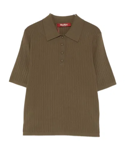Max Mara Short-sleeved Polo Shirt In Brown