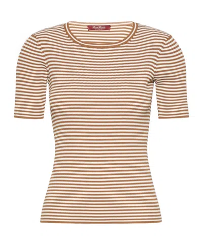 Max Mara Short-sleeved Sweater In Brown
