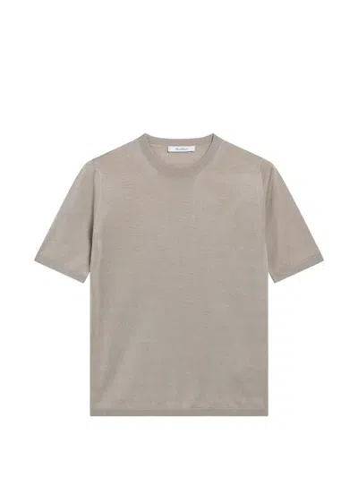 Max Mara Short-sleeved Sweater In Grey