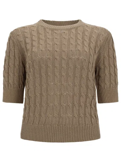 Max Mara Short-sleeved Top In Brown