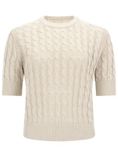 Max Mara Short-sleeved Top In Neutral