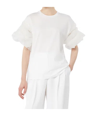 Max Mara Short-sleeved Top In White