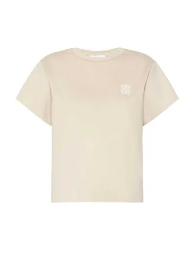 Max Mara Short-sleeved T-shirt With A Slightly Boxy Silhouette In Neutral