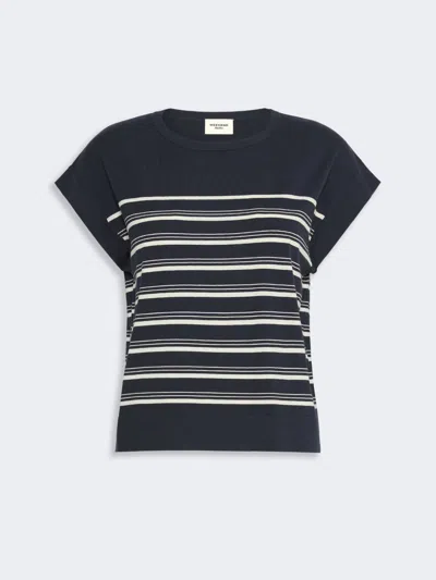 Max Mara Short-sleeved Viscose Sweater In Navy