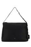 Max Mara Leather Kipperl Laptop Shoulder Bag Adjustable In Black