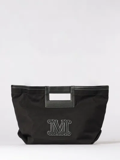Max Mara Logo-patch Cut-out Tote Bag In Black