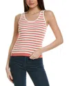 Max Mara Striped Knitted Tank Top In Orange