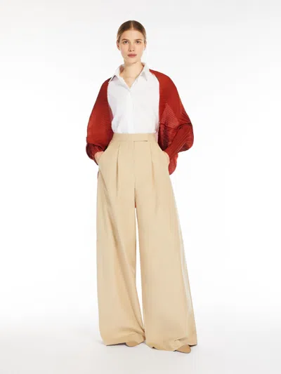 Max Mara Shrug In Pleated Fabric In Geranium