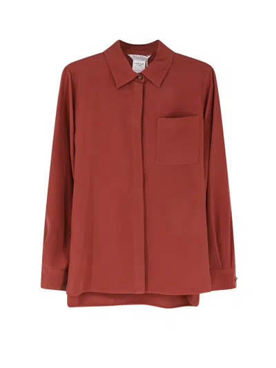 Max Mara Siamese Silk Shirt In White