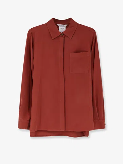 Max Mara Siamese Silk Shirt In Red