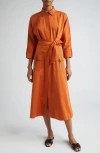 MAX MARA SIBARI BELT POCKET DETAIL COTTON BLEND SHIRTDRESS