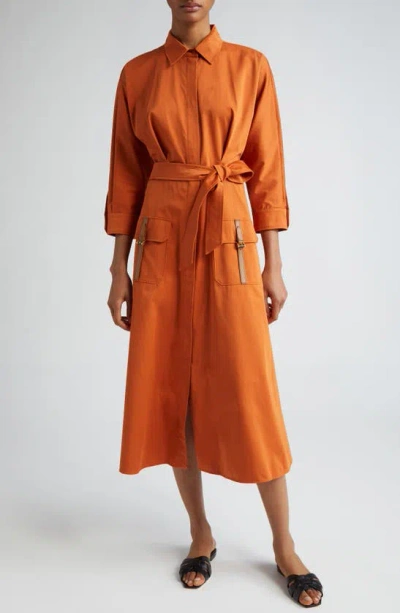 Max Mara Sibari Dress In Dark Orange