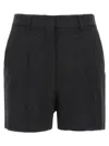 Max Mara Pianoforte Black Shorts With Pinstripe-effect Micro Sequins In Black