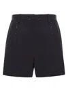 Max Mara Pianoforte Black Shorts With Pinstripe-effect Micro Sequins In Black