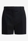 Max Mara Siberia Pinstripe Tailored Mini Shorts In Black