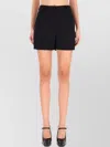 Max Mara Siberia Pleated Shorts Featuring Pockets In Black