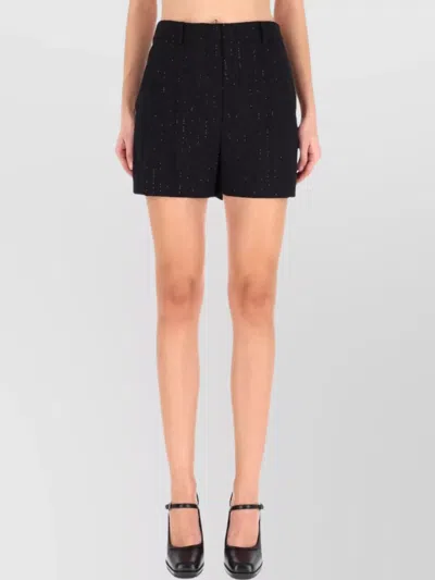 Max Mara Siberia Pleated Shorts Featuring Pockets In Black