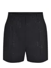 Max Mara Shorts With Pinstripe-effect Micro Sequins In Black