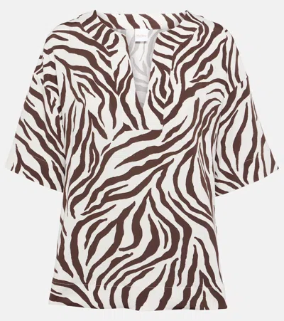 Max Mara Siberia Zebra-print Jersey Top In Multicoloured