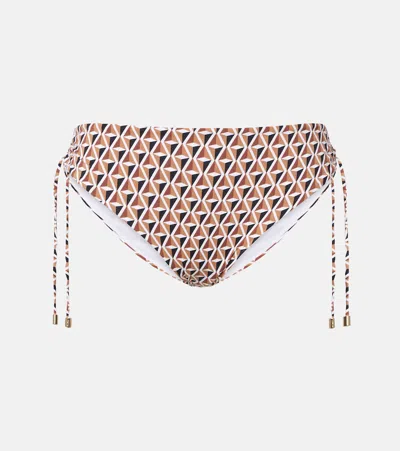Max Mara Sibilla Printed Bikini Bottoms In Brown