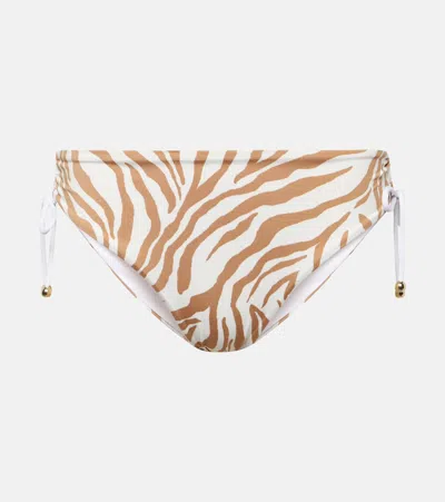 Max Mara Sibilla Zebra-print Bikini Bottoms In Multicoloured