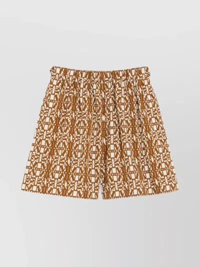 Max Mara Side Drawstring Elasticated Shorts In Ivory