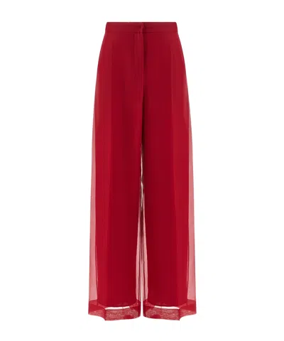 Max Mara Side Pocket Casual Pants In Red