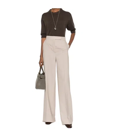 Max Mara Sequoia Linen Wide Pants In Light Beige