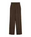 Max Mara High Waist Wide Leg Trousers With Pleats In Brown