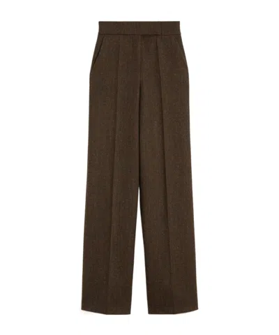 MAX MARA WOOL FLANNEL WIDE-LEG TROUSERS