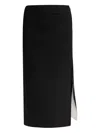 Max Mara Side-split Midi Skirt In Black