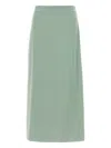 Max Mara Side-split Midi Skirt In Gray