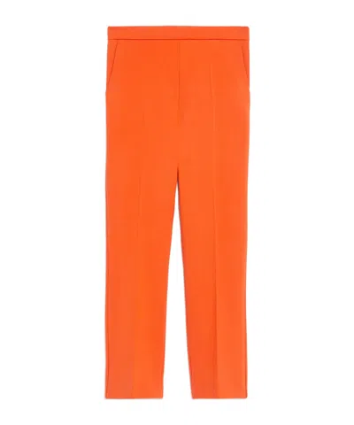 MAX MARA SIDE ZIPPER WOOL CASUAL PANTS