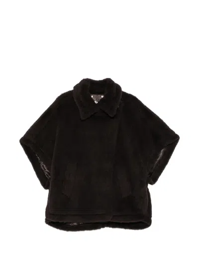 Max Mara Side-pocket Cape In Brown