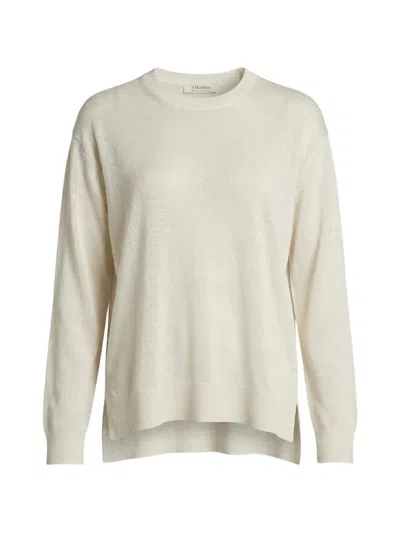 Max Mara Side-slit Sweater In Neutral