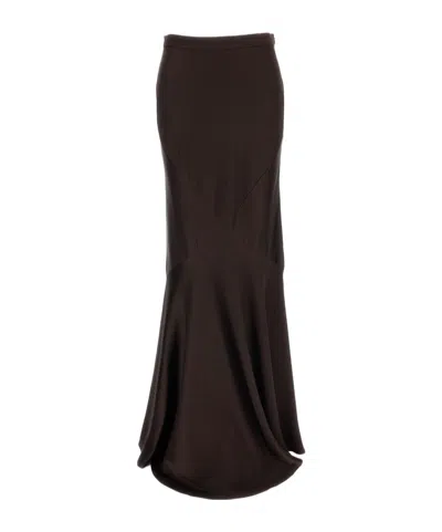 Max Mara Side-zip Skirt In Brown