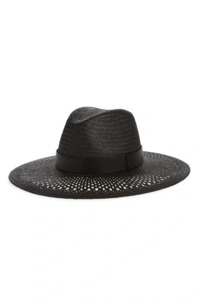 Max Mara Sidney Straw Fedora In Black