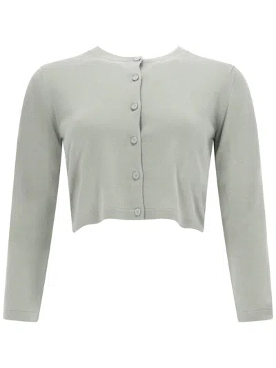 Max Mara Silk And Cashmere Blend Cardigan In Green