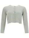 Max Mara Silk And Cashmere Crew Neck Cardigan In Green
