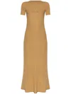 Max Mara Silk Cashmere Dress In Brown