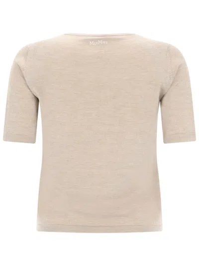 Max Mara Silk And Cashmere Knit Sweater In Beige